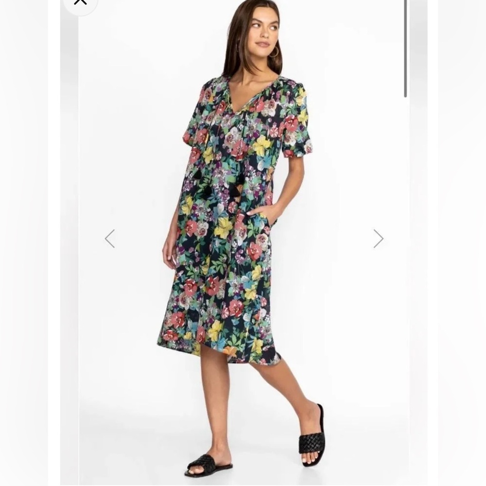 Johnny Was Floral Midi Dress with Slip New